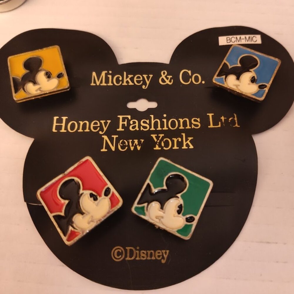 Set of 4 Mickey Mouse Pins from Honey Fashions New York